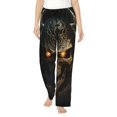 thumbnail image 1 of Fotbe Metal Evil Skull Pantalones de Pijama para Mujer, Pantalones de Dormir, Pantalones Pj con Cordón y Bolsillos-Medium, 1 of 6