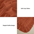 thumbnail image 6 of ANGENIA California King Comforter Sets Burnt Orange, 3 Pieces Farmhouse Shabby Chic Oversized Ruffle Bedding Comforter Sets, Soft Lightweight Microfiber Bed Set(104" x96" Comforter & 2 Pillowcases), 6 of 7