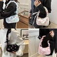 thumbnail image 2 of ZOUBAOQ Local DeliveryColorful Bow Shoulder Bag Pleated Floral Bag Sweet Design Sweet Drawstring Commuter Bag Multifunctional Lightweight Underarm Bag Stylish Womens Bag, 2 of 8