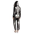 thumbnail image 3 of Mono plateado con diseño de esqueleto para Halloween, diseño de elfos borrachos, para mujer, 3 of 6