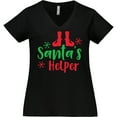 thumbnail image 3 of Inktastic Santa's Helper, Elf Shoes, Christmas - Red Green Women's Plus Size V-Neck T-Shirt, 3 of 5