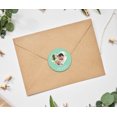 thumbnail image 3 of Darling Souvenir Round 45 Pcs Heart Custom Photo Labels Save The Date Stickers Personalized Bride Groom Names And Date Envelope Seals - Mint, 3 of 4