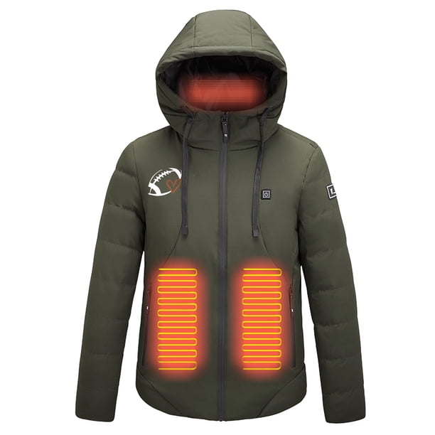 Chaquetas y abrigos casuales de manga larga con capucha, con USB, temperatura constante, calefactables, resistentes al viento, talla grande, para hombre y mujer, invierno, 4 unidades