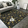 thumbnail image 3 of Area Rugs For Living Room Decor - gold bees gray cool black Soft Anti Slip Throw Washable Rugs 5x7 For Bedroom, Indoor Carpet For Bedroom Living Room 80x58In, 3 of 7