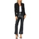 thumbnail image 2 of Chaquetas cortas de lentejuelas INSPIRE CHIC para mujeres, blazer brillante de manga larga y frente abierto, XS negro, 2 of 6