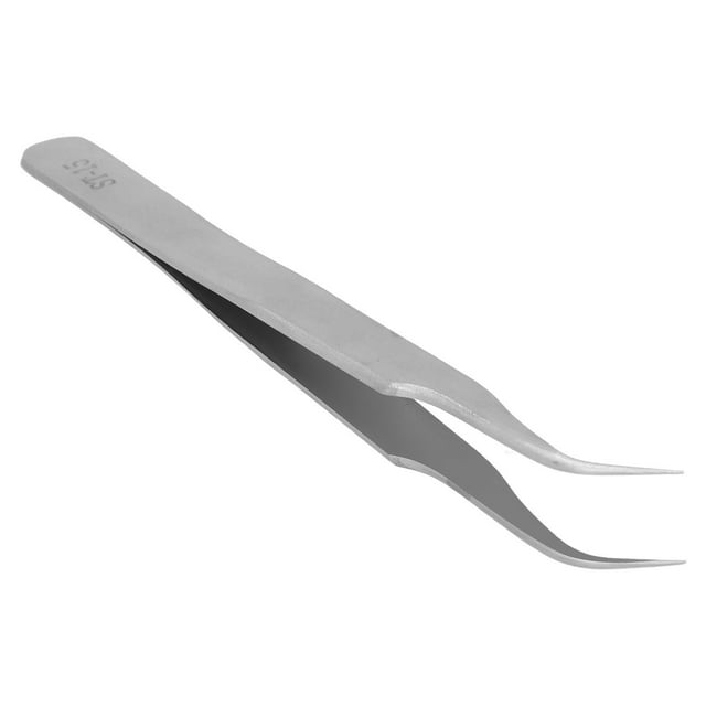 Exquisite Craftsmanship, Portable Stainless Steel Anti Rust Eyelash Grafting Clip Pointed Head Ergonomic For Planting Eyelashes ST-16 Tilted Head,ST-15 Bend Head,ST-12 Straight