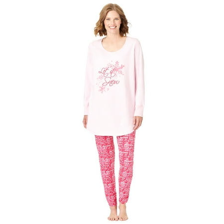 

Dreams & Co. Women s Plus Size 2-Piece Pj Legging Set Pajamas