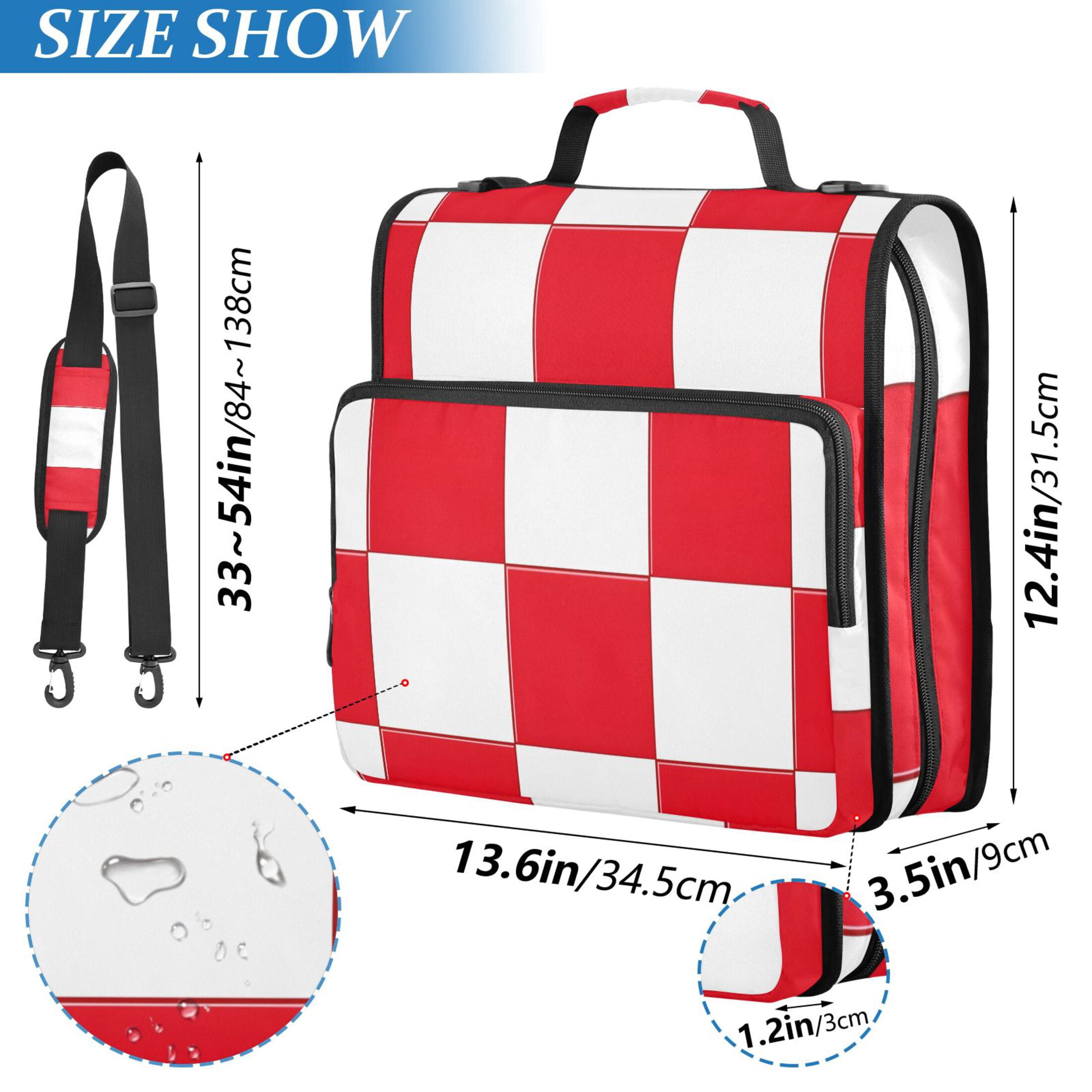 ALAZA Zipper Binder Checkered Grid-t9 3 Ring Trapper Keeper File Folder Organizer Bag