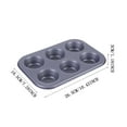 thumbnail image 2 of LYCAQL 2PCS Carbon steel Muffin Baking Pan Cupcake Tray 6 Cup Nonstick Cake Molds Large Silicon Bakeware, BPA Free, Dishwasher Microwave Safe (6 Cup Size, Grey), 2 of 5