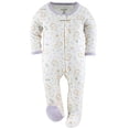 thumbnail image 6 of The Peanutshell Baby Sleep n Play Footed Pajamas for Boys or Girls, Purple Woodland, 3 Pack, Newborn to 9 Months, 6 of 8