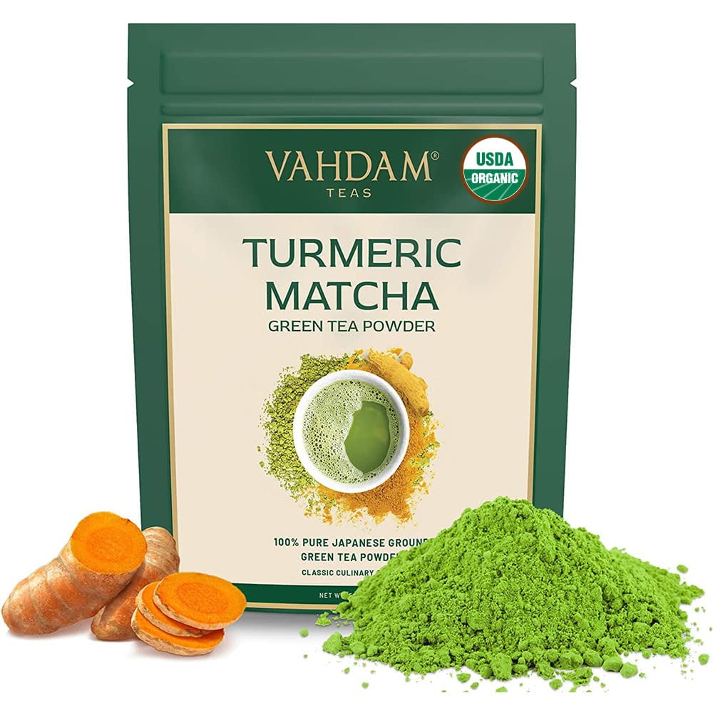 VAHDAM, Organic Turmeric Matcha Green Tea Powder, (25 Cups), 50g/1.76oz