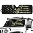 thumbnail image 2 of XYZCANDO Deer Windshield Sun Shade Compatible with Jeep Wrangler TJ JK JL 2/4 Door Folding Front Camo Flag Window Sun Shade for Car Accessories Windshield Sunshade Visor Mat, 2 of 7
