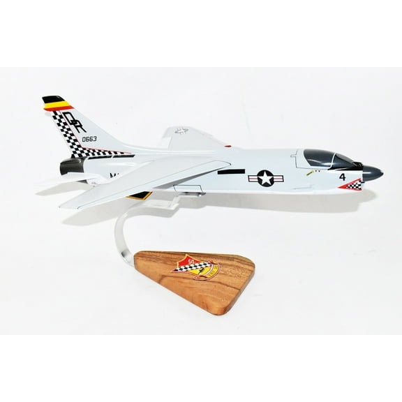 VMF-312 Checkerboards F-8 (1964) Model,Vought F-8 Crusader,18",Mahogany Scale Model