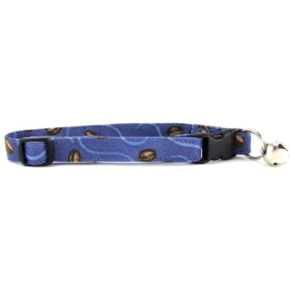 Coffee Beans on Blue Cat Collar