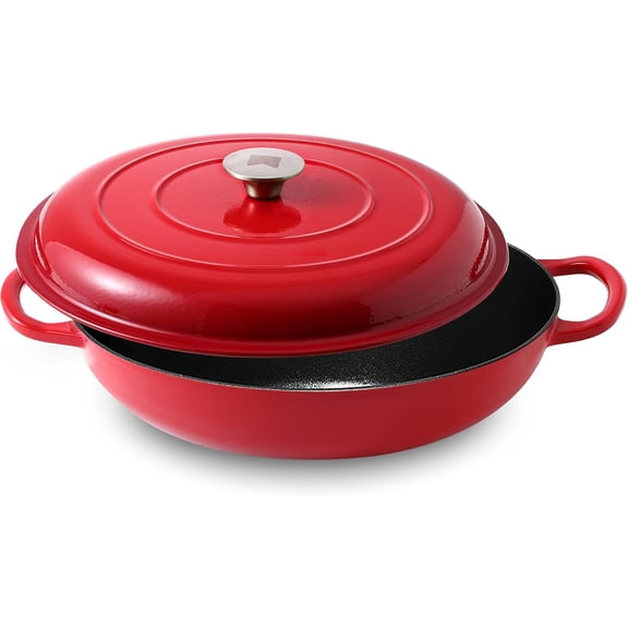 Cast Iron Casserole Braiser, with Black Interior