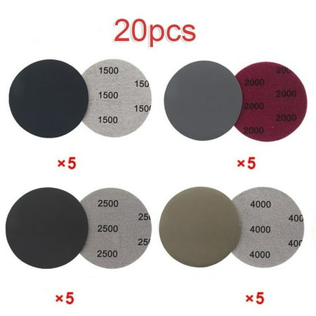 

20pcs 3 inch Wet or Dry Sandpaper Round Sanding Discs 1500 2000 2500 4000 Grit