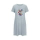 thumbnail image 5 of Camisón corto de talla grande para mujer, camisón de manga corta con estampado de pecho a la moda, camisón para mujer, 5 of 7