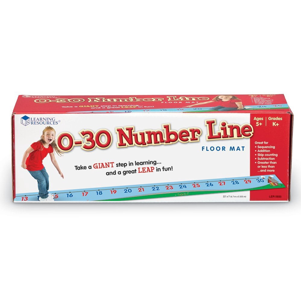 Learning Resources 0-30 Number Line Floor Mat, Math Manipulatives, Ages 5+, LER0935