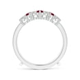 thumbnail image 2 of ANGARA Natural Ruby and Diamond Sunburst Ring Wrap in 14K White Gold for Women (Size-2.6mm) | July Birthstone Jewelry for Her | Natural Ruby Rings, 2 of 11