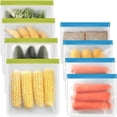 thumbnail image 1 of MesaSe Sacs de Rangement Alimentaires Réutilisables (Lot de 4 Sacs Gallon Réutilisables + Lot de 4 Sacs Quart Réutilisables) Sac de Congélation Réutilisable Étanche et Anti-Fuite Sans BPA Sac de Rangement Réutilisable pour Mariner les Viandes Salade Fr, 1 of 6