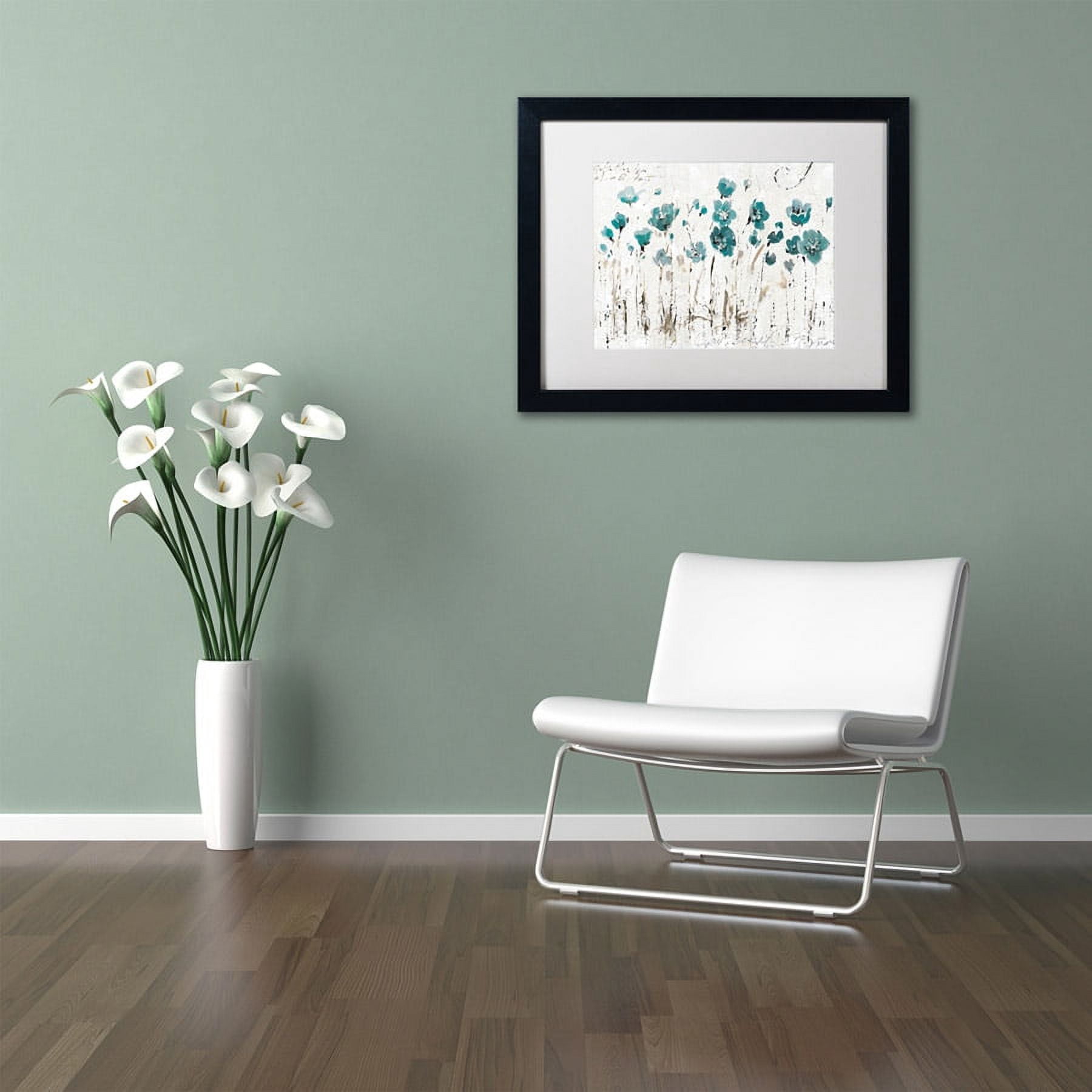 Trademark Fine Art "Abstract Balance VI Blue" Canvas Art by Lisa Audit, White Matte, Black Frame