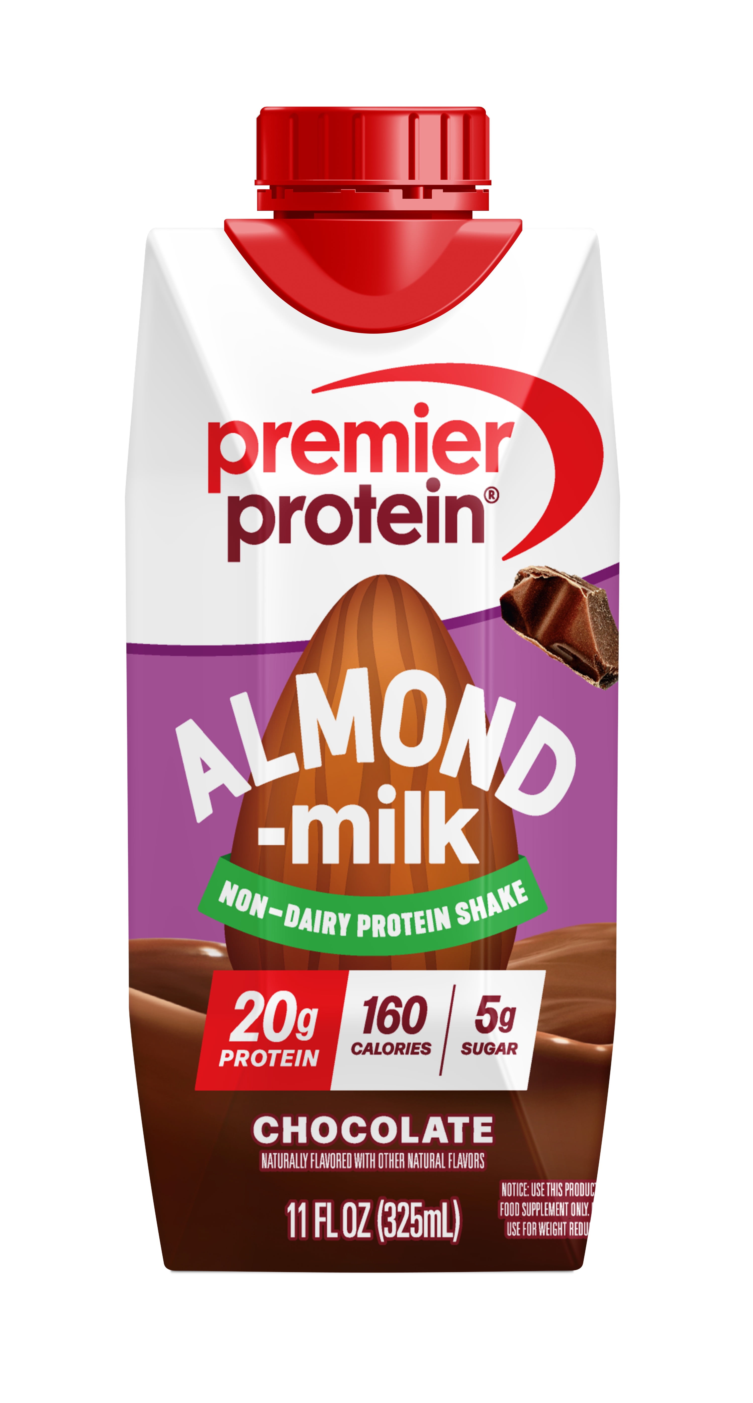 Premier Protein Almond Milk Shake, Chocolate, 20g Protein, 11 Fl Oz, 4 Ct