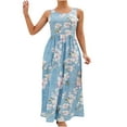 thumbnail image 1 of Robe Florale d'Été pour Femmes Mode Printemps/été Col Rond Décontracté Imprimé Sans Manches Robe Florale d'Été pour Femmes Robe d'Été Aguichant pour Femmes, 1 of 6
