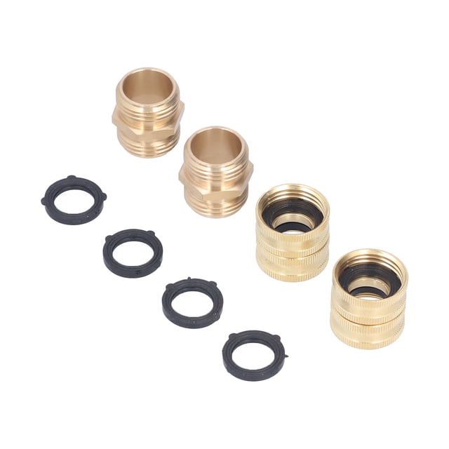 Conector de manguera NikouMX 2 pares de latón de 3/4 pulgadas Adaptador para jardín