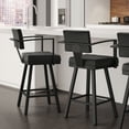 thumbnail image 5 of Amisco Akers 30 In. Swivel Bar Stool - Black Faux Leather / Black Metal, 5 of 9