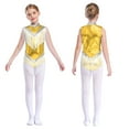 thumbnail image 1 of Sinleey Robe Salsa Tango à Franges pour Filles Enfants Costume de Danse Latine Sans Manches Doré 8, 1 of 6