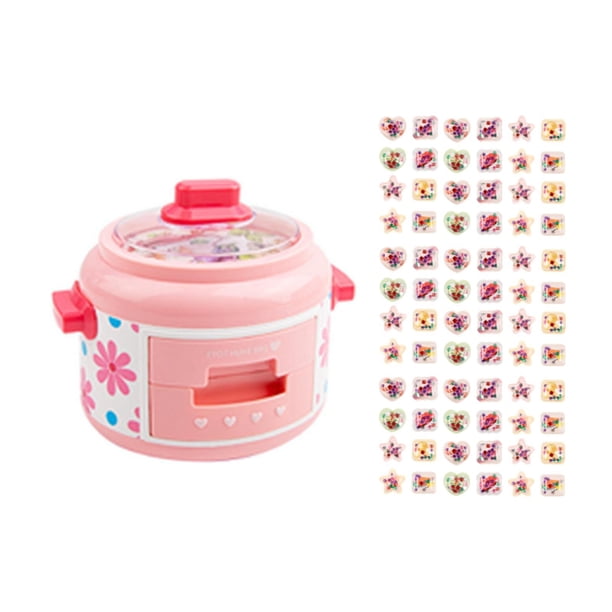 DIY fabricante de pegatinas para niños pequeños, pegatinas DIY con forma de arrocera, juguete para niñas, máquina de pegatinas 3D para niños, recuerdo 72 piezas