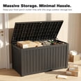 thumbnail image 6 of UIOWIO 200 Gallon Large Outdoor Storage Deck Box,Resin Waterproof UV Resistant Storage Box with Hundles,Outside Lockable Deck Box for Patio Furniture Pool and Sports Equipment,Black, 6 of 9