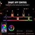 thumbnail image 3 of KFFKFF Illuminated Liquor Bottle Display with LED Lights, 40 Inch 2-Tier Commercial Home Bar Shelf, Dual-Step Whiskey Holder Stand, Acrylic Beverage Racks with RF Remote & App Control, 3 of 9