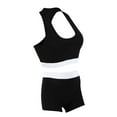 thumbnail image 4 of Moda mujer gimnasio deportes fitness yoga entrenamiento sujetador pantalones cortos traje conjunto negro M, 4 of 8