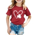 thumbnail image 4 of FUZHIQ Shamrock Shirts for Girl Boys Shamrock Graphic Short Sleeve Summer Tee Shirts Round Neck Holiday Party Outdoor Girls T-Shirts Xl(Brick Red,4-5 Years), 4 of 4