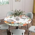thumbnail image 5 of Fall Orange Pumpkins Round Tablecloth for 36-44 Inch Tables,Fitted Table Cover with Elastic Edge,Thanksgiving Eucalyptus Autumn Rustic Waterproof Outdoor Table Cloth Protector for Patio Garden Dinner, 5 of 9