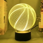 3D Illusion Night Lamp Basketball Ball Acrylic Nightlight Touches Control 3D Illusion Night Lamp fashionable bedroom home decor Basketball Ball design Touches Control  Touch Black Base Basketball