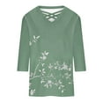 thumbnail image 5 of Ruimatai Women's V-Neck 3/4 Sleeve Blouse Casual Flowy Printed Top Comfortable Loose Fit Cross Front Tunic for Home Office Daily Wear, 5 of 5