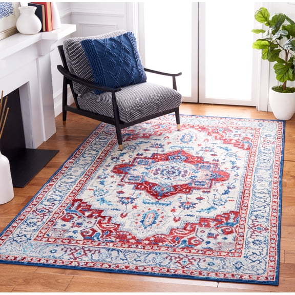 SAFAVIEH Brentwood Dimas Oriental Area Rug, Beige/Red, 4' x 6'