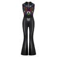 thumbnail image 4 of Hansber Girls Disco Outfits Kids 70s Party Dress Up Bell Bottom Jumpsuit Sleeveless Sequins Dancing Romper Colorful 8, 4 of 6
