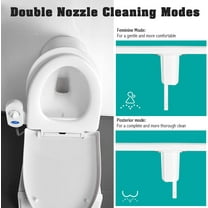 Bidet Toilet Attachment Fresh Water Spray Mechanical Adjustable Pressure Self-Cleaning Nozzle ABS Easy Install Non-Electric Eco-Friendly Bathroom Hygiene Washlet for Home