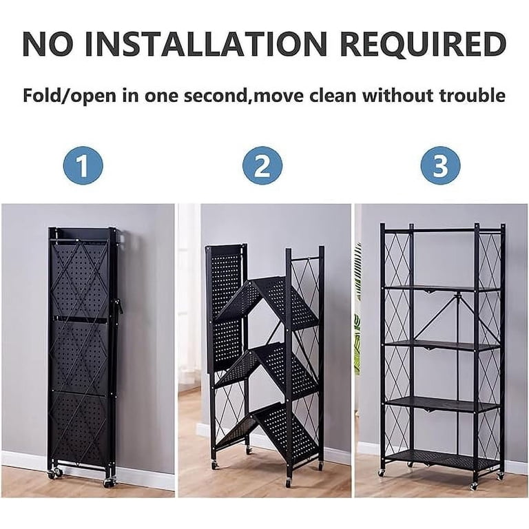 5-Tier Storage Shelf Rack, Heavy Duty Metal Shelf , Storage Shelving Unit With Wheels Garage Shelf Metal Storage Rack Kitchen Shelf 5-Tier Storage Shelf Rack, Heavy Duty Metal Shelf , Storage Shelving Unit With Wheels Garage Shelf Metal Storage Rack Kitchen Shelf