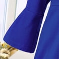 thumbnail image 4 of renvena Little Girls Winter Woolen Blend Dress Coat Furry Collar Flare Sleeve Outwear Windbreaker with Hat Size 2-8 Royal Blue 5-6, 4 of 7