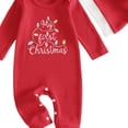 thumbnail image 3 of mgoYE My First Christmas Boy Girl Outfit Baby Christmas Lights Romper + Hat Xmas Onesie One Piece Winter Clothes Holiday Gifts(Red,3-6 Months), 3 of 3
