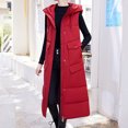 thumbnail image 5 of BLVB Women's Long Quilted Vest Hooded Maxi Length Sleeveless Puffer Vest Padded Coat Winter Warm Jackets Outerwear, 5 of 6