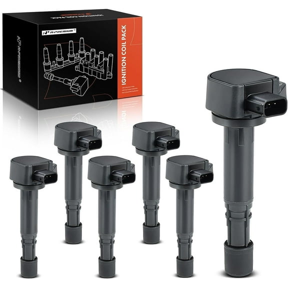 A-Premium Ignition Coils Pack Compatible with for Acura MDX 2001-2009 Honda Accord 2004-2007 Pilot 2003-2008 V6 3.0L 3.5L 6-PC