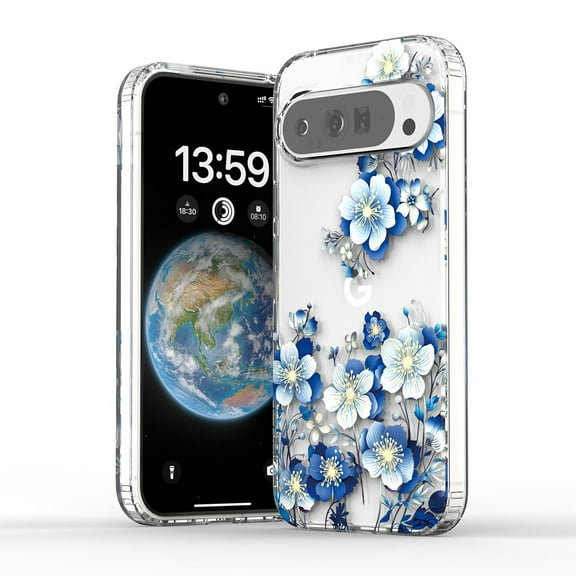 Allytechgroup Google Pixel 9 / 9 Pro Case Clear, Samsung A36 5G Cover, Fashion Flowers Design Slim Shell Back Cover Shockproof Anti-Scratch Bumper Luxury Phone Case for Google Pixel 9 / 9 Pro