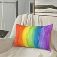 thumbnail image 7 of Abstract Striped Rainbow Rectangle Throw Pillow Cover Cushion Case Hidden Zipper Home Decorative Pillowcase Printed 14"x20", 7 of 7