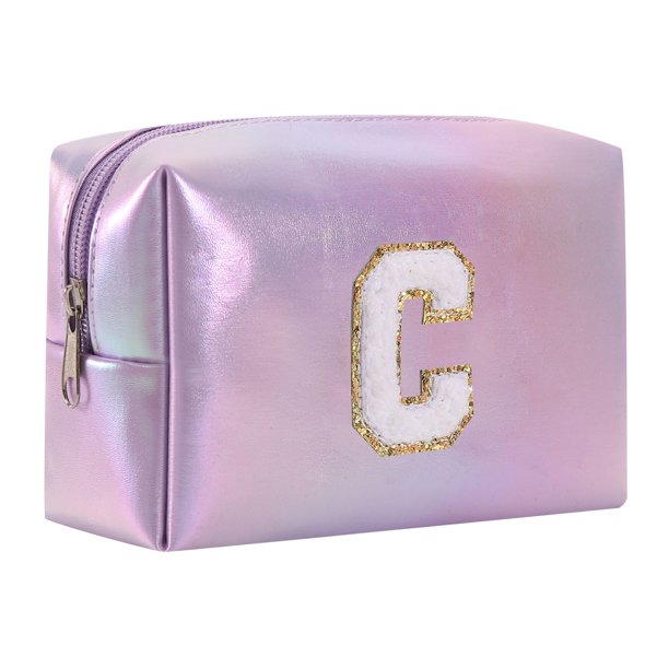 Neceser de maquillaje bordado en PU - Gran capacidad, asa portátil, compartimentos múltiples - para viajes/almacenamiento de cosméticos