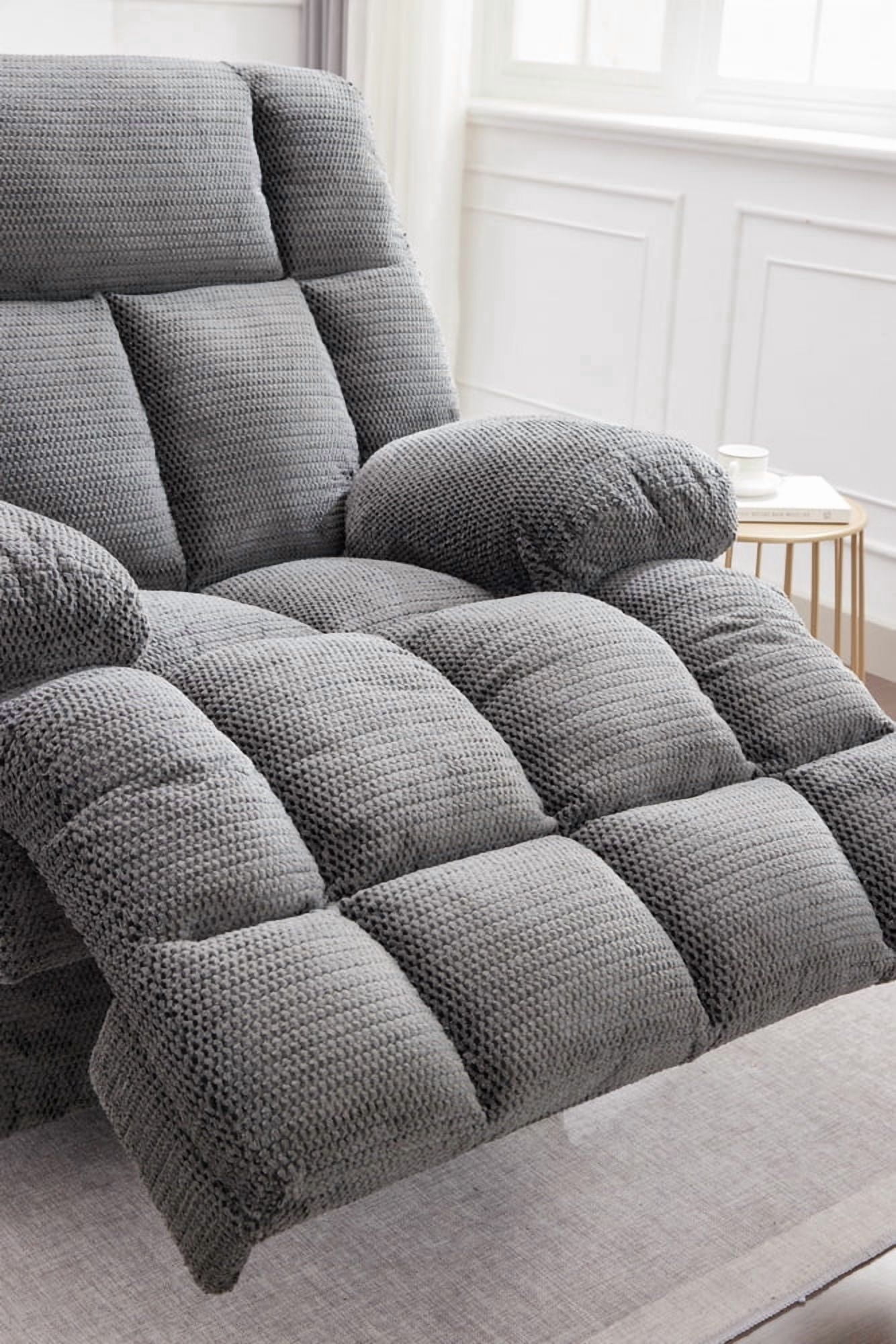 Gewnee Modern Fabric Power Reclining Sectional Sofa with USB Charging Ports, Solid Wood Frame, Padded Seats, for Living Room & Home, Grey